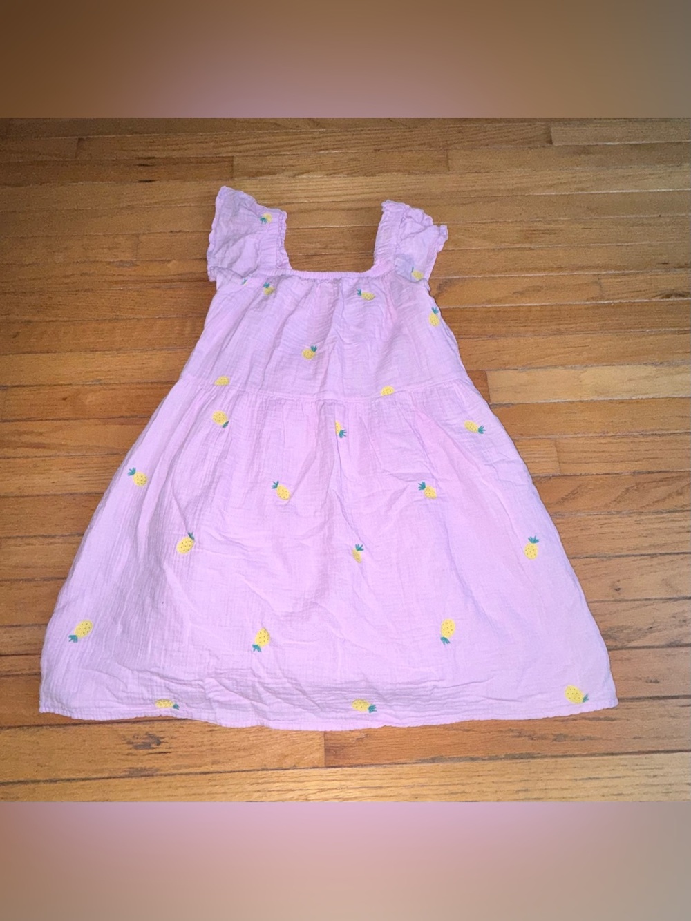 Cat & Jack Pink Pineapple-Embroidered Sundress